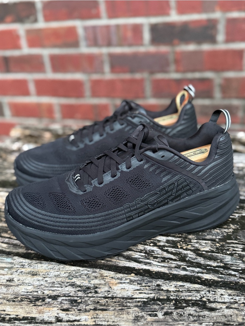 Hoka One One Bondi 6 Triple Black Men's Sz 11.5 Max Cushion Running Shoes X2 - Picture 10 of 16